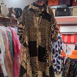 Animal Print High Low Dress